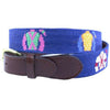 Jockey Silks Needlepoint Belt in Classic Navy by Smathers & Branson - Country Club Prep