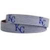 Kansas City Royals Cooperstown Needlepoint Belt in Grey by Smathers & Branson - Country Club Prep