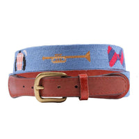 Kentucky Derby Needlepoint Life Belt in Blue by Smathers & Branson - Country Club Prep
