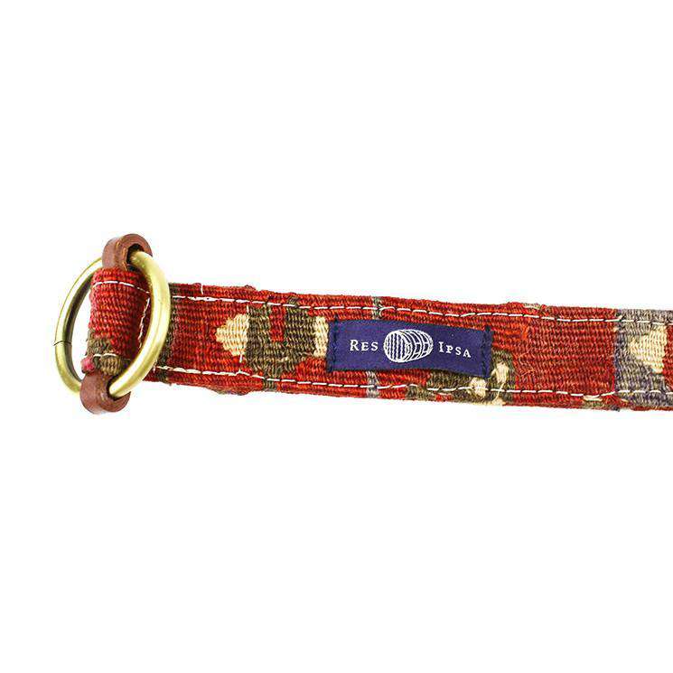 Kilim Belt in Burgundy Hooks by Res Ipsa - Country Club Prep