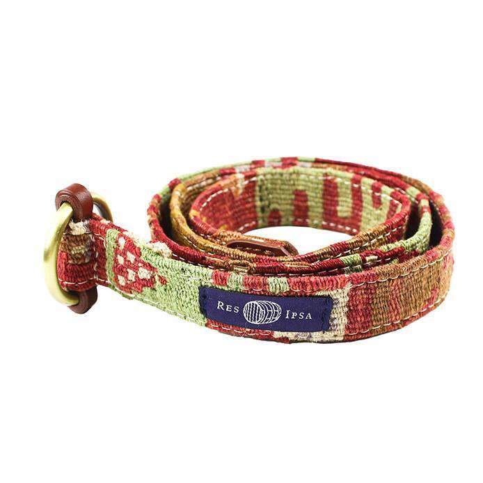 Kilim Belt in Red & Green Aztec by Res Ipsa - Country Club Prep