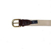 KY Lexington Gameday Leather Tab Belt in Blue Ribbon with White Canvas Backing by State Traditions - Country Club Prep