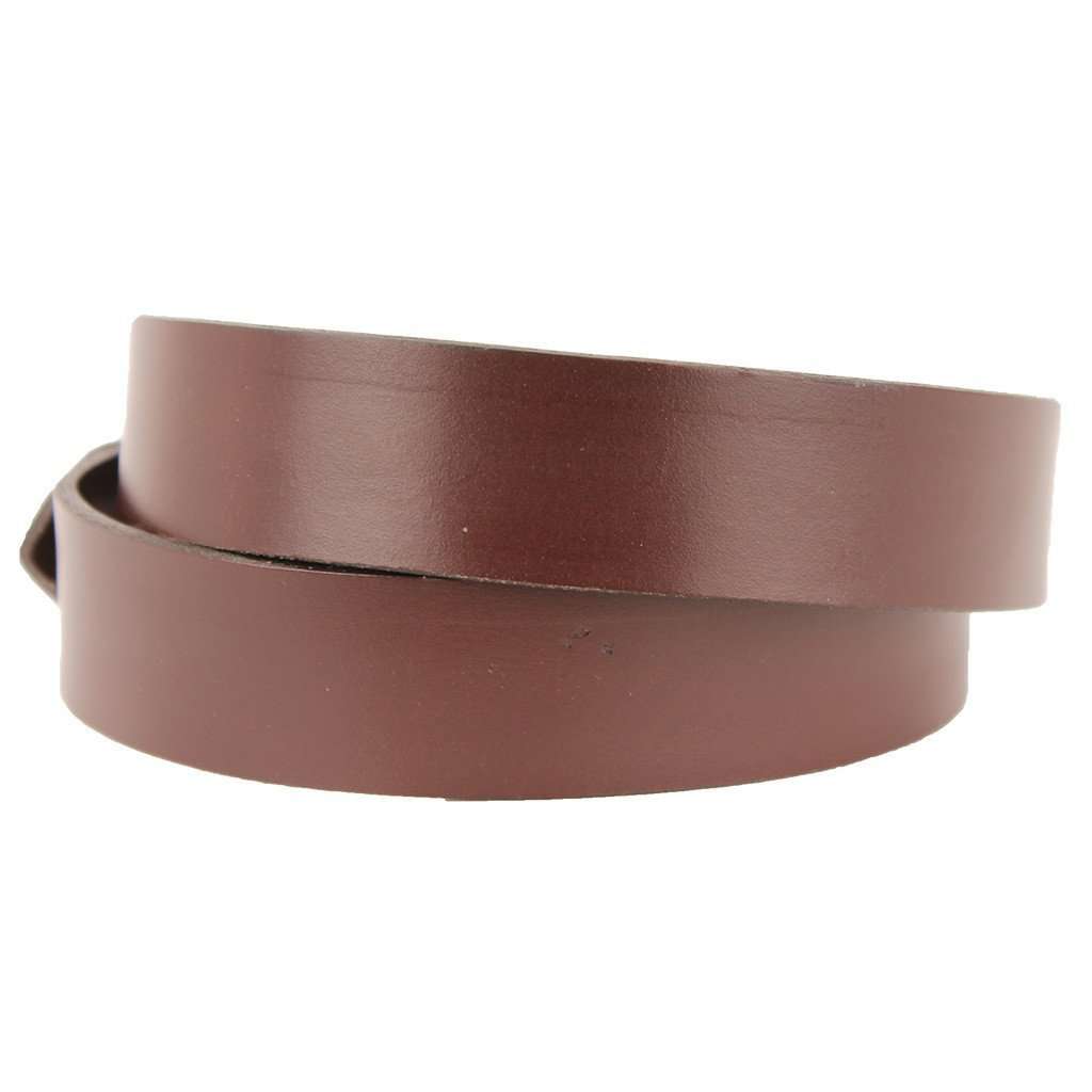 Country Club Prep Leather Belt in Dark Brown with Brass Anchor Buckle