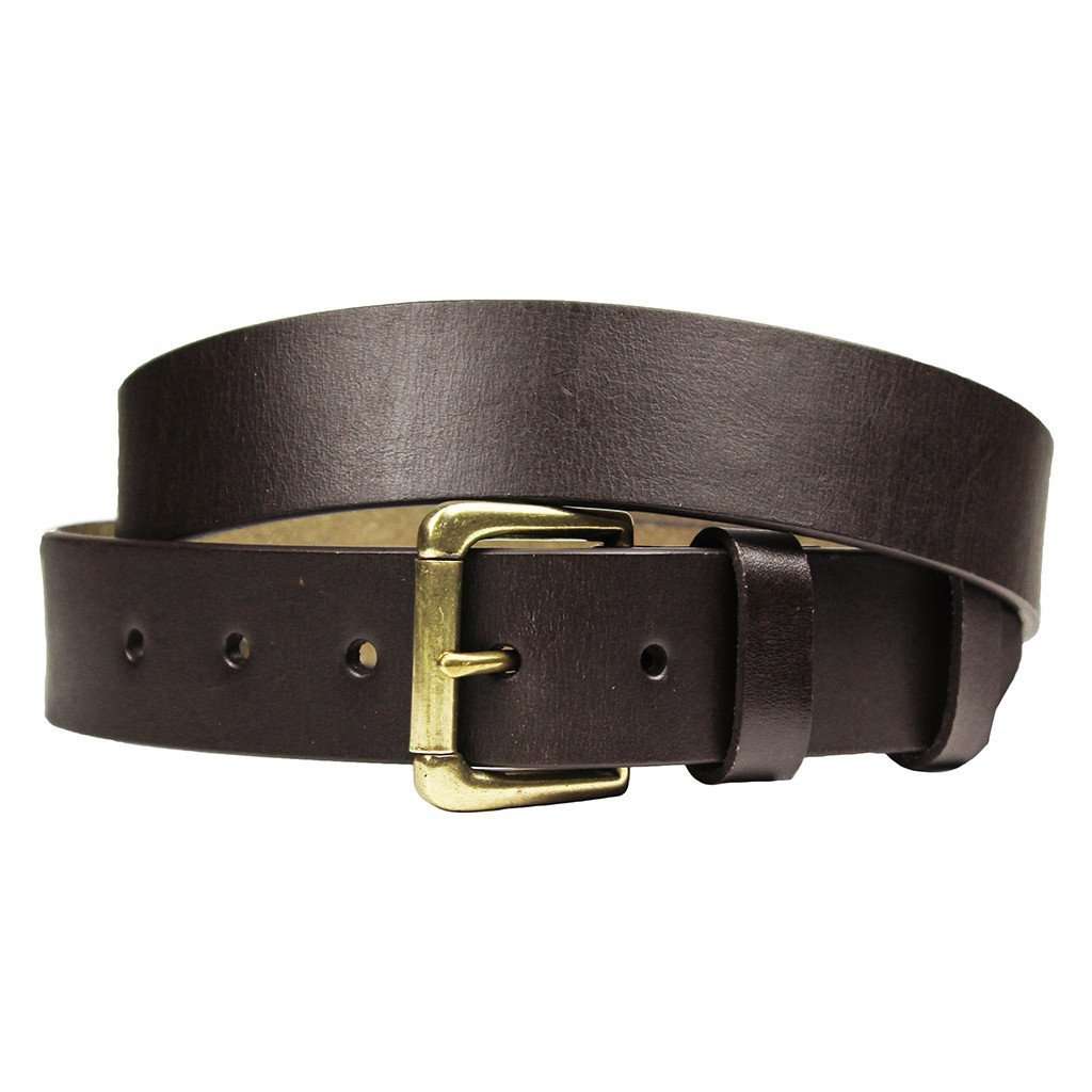 Leather ST Patch Belt in Brown by Southern Tide - Country Club Prep