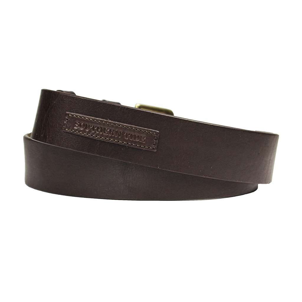 Leather ST Patch Belt in Brown by Southern Tide - Country Club Prep
