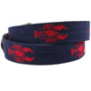 Lobster Needlepoint Belt in Dark Navy by Smathers & Branson - Country Club Prep