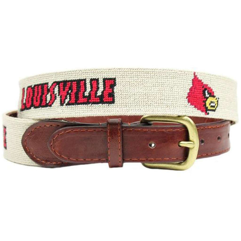 Louisville Needlepoint Belt in Beige by Smathers & Branson - Country Club Prep