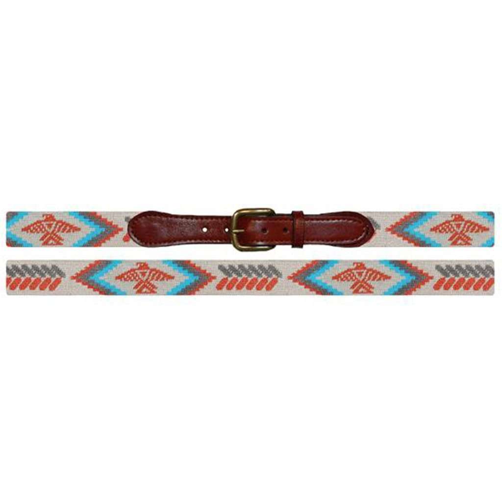 Navajo Eagle Needlepoint Belt in Khaki by Smathers & Branson - Country Club Prep