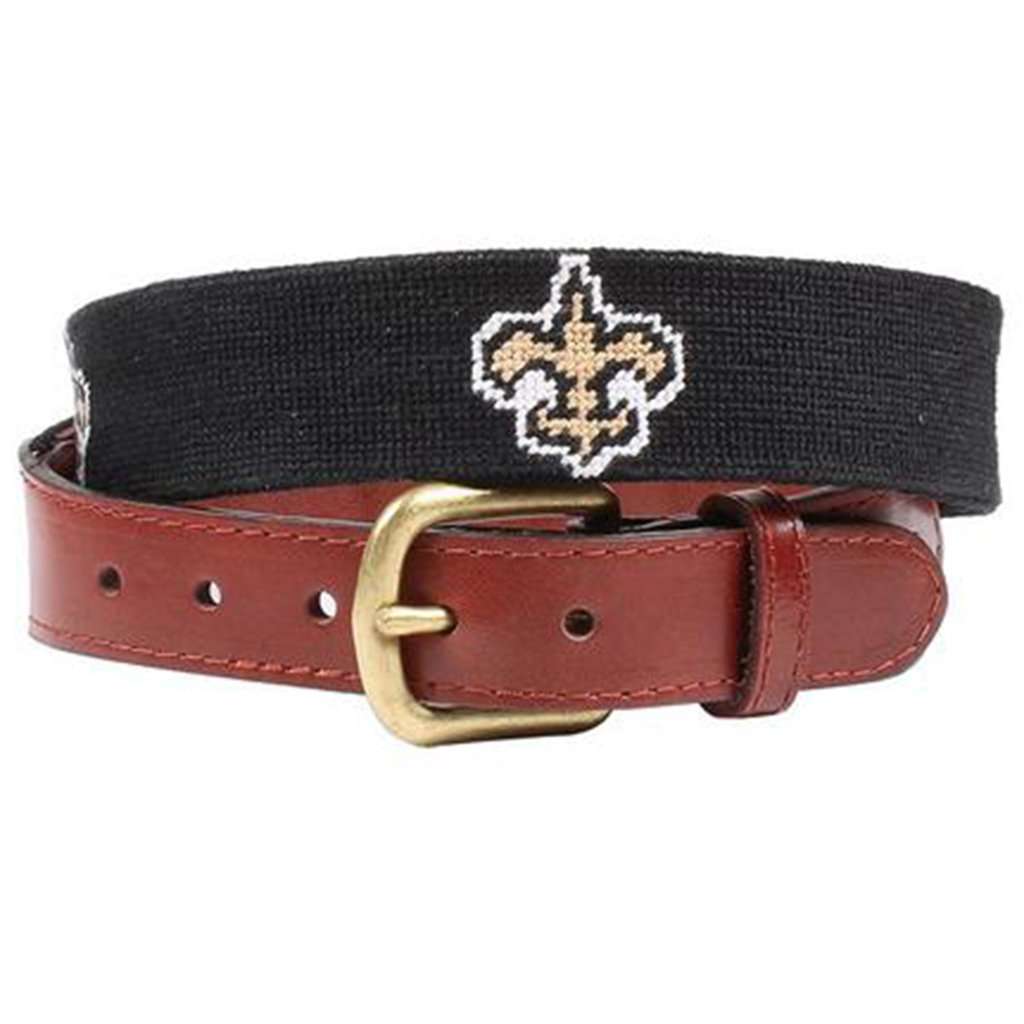 New Orleans Saints Needlepoint Belt by Smathers & Branson - Country Club Prep