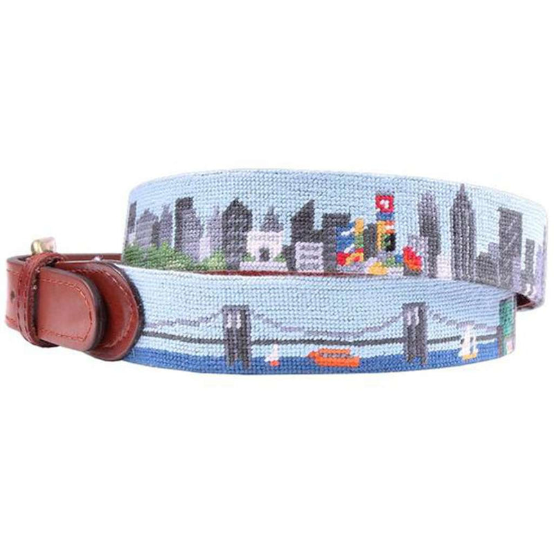 New York Skyline Needlepoint Belt by Smathers & Branson - Country Club Prep