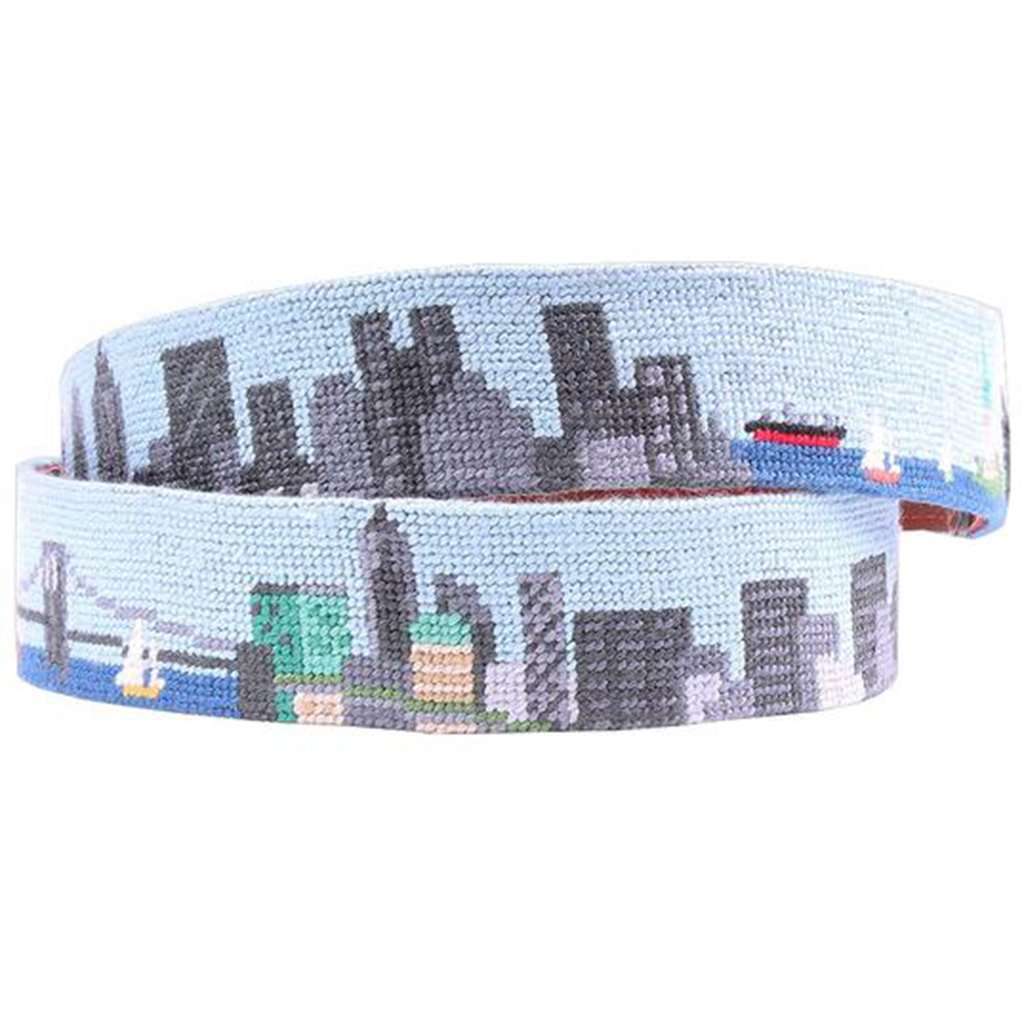 New York Skyline Needlepoint Belt by Smathers & Branson - Country Club Prep