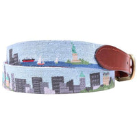 New York Skyline Needlepoint Belt by Smathers & Branson - Country Club Prep