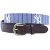 New York Yankees Cooperstown Needlepoint Belt in Grey by Smathers & Branson - Country Club Prep