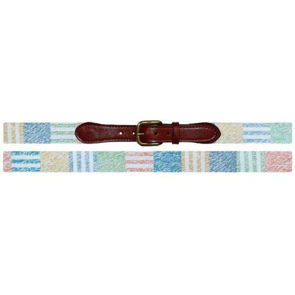 Newport Patchwork Needlepoint Belt in Navy by Smathers & Branson - Country Club Prep