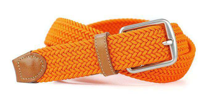 Newport Woven Belt in Tangerine Orange by Martin Dingman - Country Club Prep