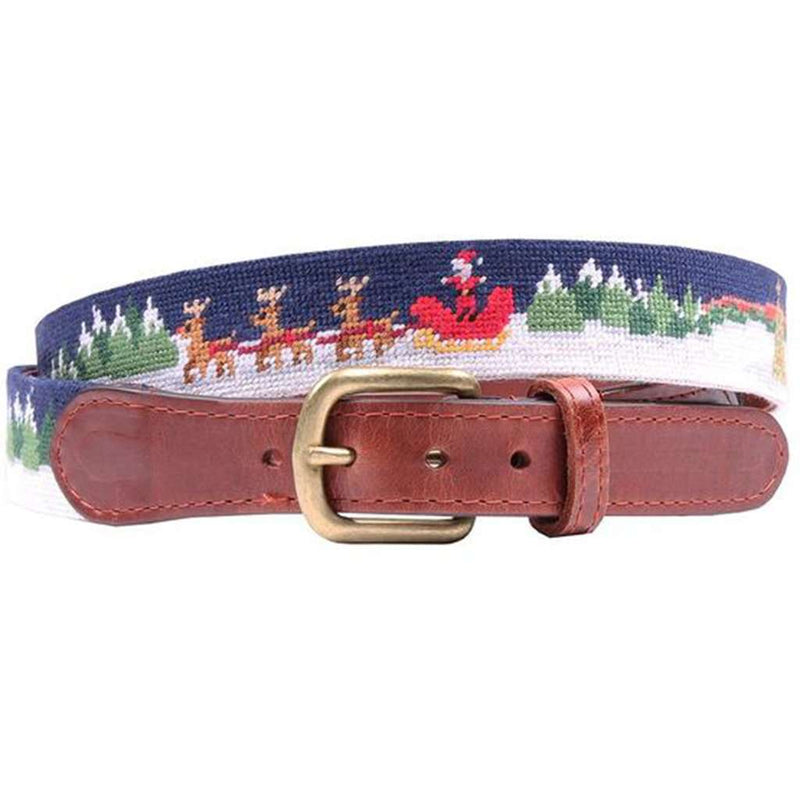 North Pole Needlepoint Belt by Smathers & Branson - Country Club Prep