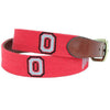 Ohio State University Needlepoint Belt in Red by Smathers & Branson - Country Club Prep