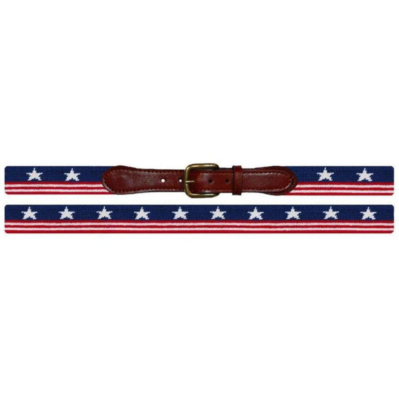 Old Glory Needlepoint Belt in Red, White and Blue by Smathers & Branson - Country Club Prep