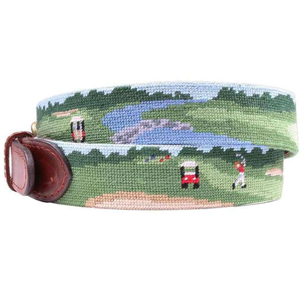 On The Links Needlepoint Belt by Smathers & Branson - Country Club Prep