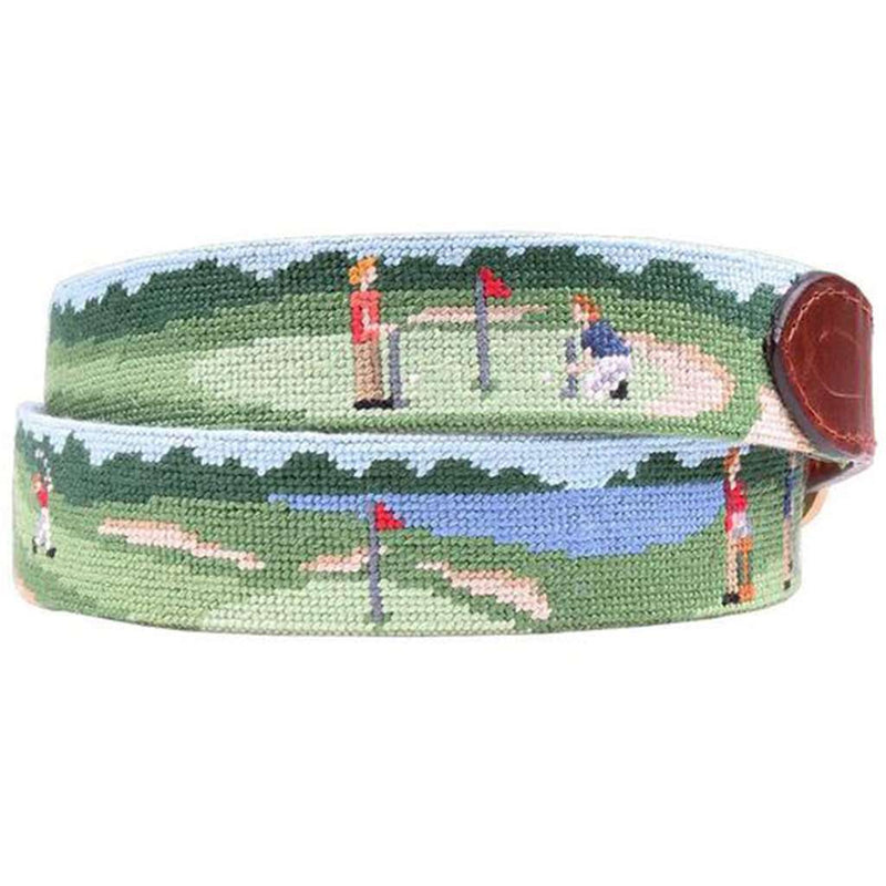 On The Links Needlepoint Belt by Smathers & Branson - Country Club Prep