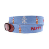 Pappy Bottle Needlepoint Belt in Light Blue by Pappy & Company - Country Club Prep