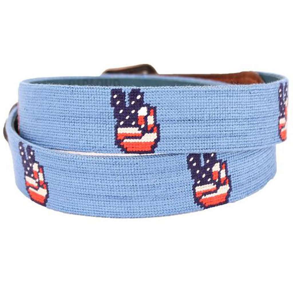 Patriotic Peace Needlepoint Belt by Smathers & Branson - Country Club Prep