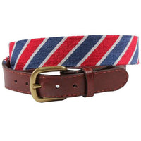 Patriotic Stripe Needlepoint Belt by Smathers & Branson - Country Club Prep
