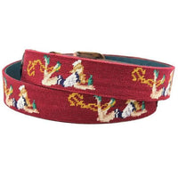 Pin-Up Girl Needlepoint Belt in Light Burgundy by Smathers & Branson - Country Club Prep