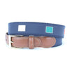 Racing Flags Leather Tab Belt in Navy by Country Club Prep - Country Club Prep