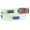 Rainbow Shotgun Shells Needlepoint Belt in Light Khaki by Smathers & Branson - Country Club Prep