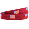 Republican Elephant and American Flag Needlepoint Belt in Garnet by Smathers & Branson - Country Club Prep