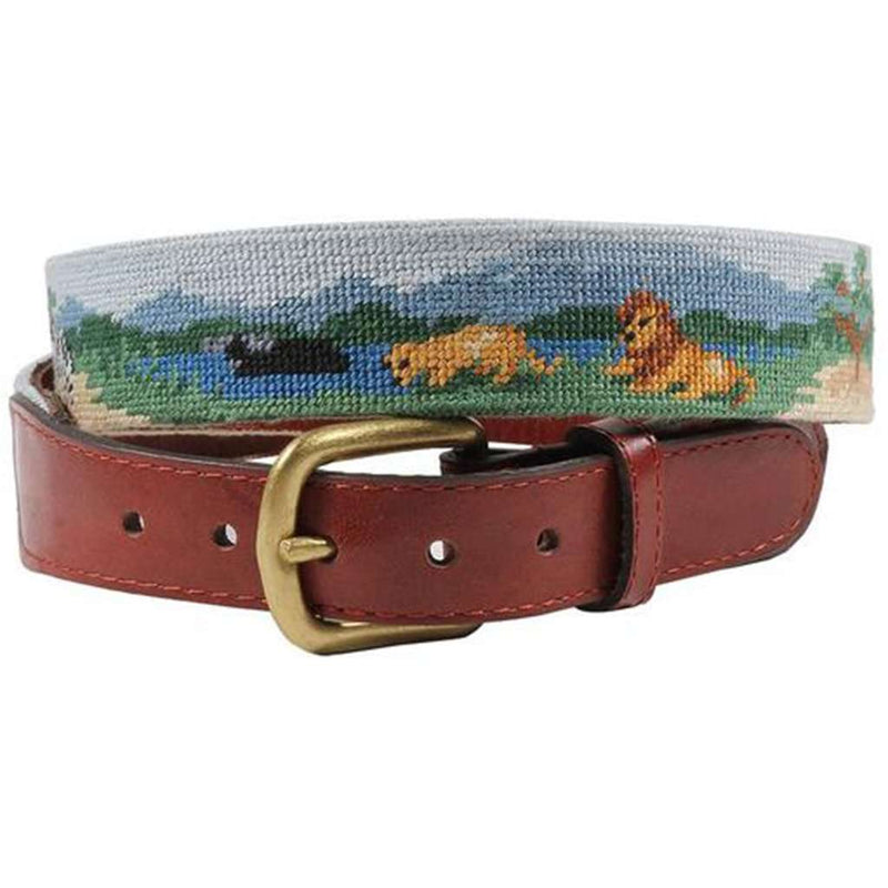 Safari Scene Needlepoint Belt by Smathers & Branson - Country Club Prep