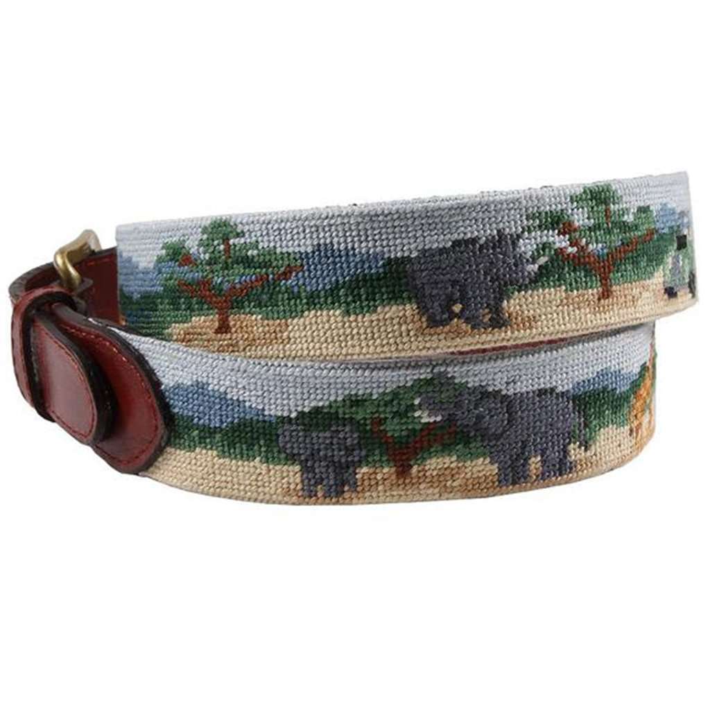 Safari Scene Needlepoint Belt by Smathers & Branson - Country Club Prep