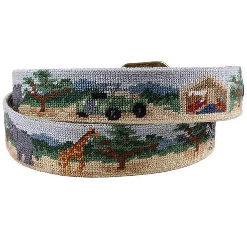 Safari Scene Needlepoint Belt by Smathers & Branson - Country Club Prep