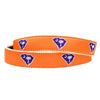 SC Clemson Gameday Leather Tab Belt in Orange Ribbon with White Canvas Backing by State Traditions - Country Club Prep