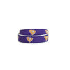 SC Clemson Gameday Leather Tab Belt in Purple Ribbon with White Canvas Backing by State Traditions - Country Club Prep
