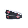 SC Columbia Gameday Leather Tab Belt in Black Ribbon with White Canvas Backing by State Traditions - Country Club Prep