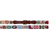 SEC Needlepoint Belt in Stone by Smathers & Branson - Country Club Prep