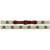 Shamrock Needlepoint Belt in Light Khaki by Smathers & Branson - Country Club Prep