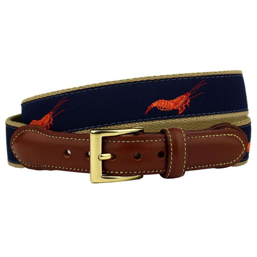 Shrimp, not Prawns, Leather Tab Belt in Navy by Country Club Prep - Country Club Prep