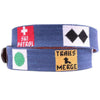 Ski Signs Needlepoint Belt in Classic Navy by Smathers & Branson - Country Club Prep