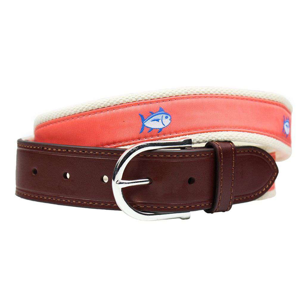 Skipjack Ribbon Belt in Nautical Orange by Southern Tide - Country Club Prep