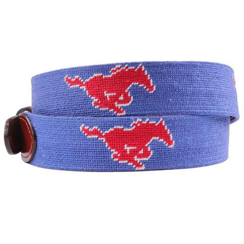 Southern Methodist University Needlepoint Belt by Smathers & Branson - Country Club Prep