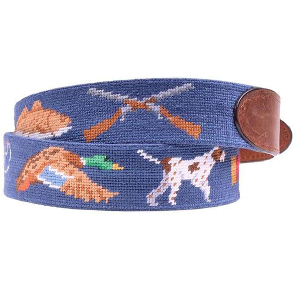 Southern Sportsman Needlepoint D-Ring Belt in Classic Navy by Smathers & Branson - Country Club Prep