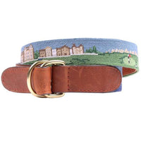 St Andrews Scene Needlepoint D-Ring Belt by Smathers & Branson - Country Club Prep