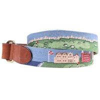 St Andrews Scene Needlepoint D-Ring Belt by Smathers & Branson - Country Club Prep