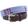 St. Louis Cardinals Cooperstown Needlepoint Belt in Grey by Smathers & Branson - Country Club Prep