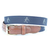 Stick Man Leather Tab Belt in Navy by Country Club Prep - Country Club Prep