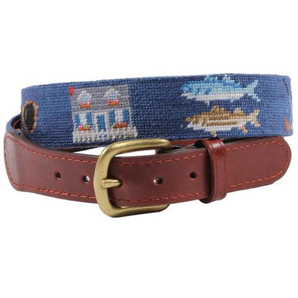 Summer Prep Needlepoint Belt in Classic Navy by Smathers & Branson - Country Club Prep