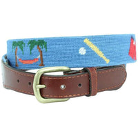 Sunday Funday Needlepoint Belt in Cornflower Blue by Smathers & Branson - Country Club Prep